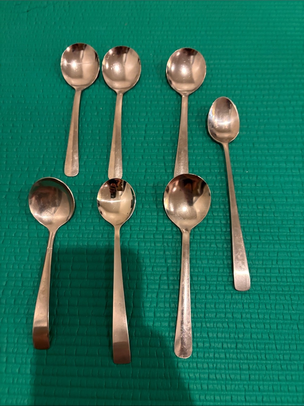 Stainless Steel soup Spoons - Set of 7- Silver